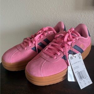 Adidas Women's Pink and Navy Sneakers